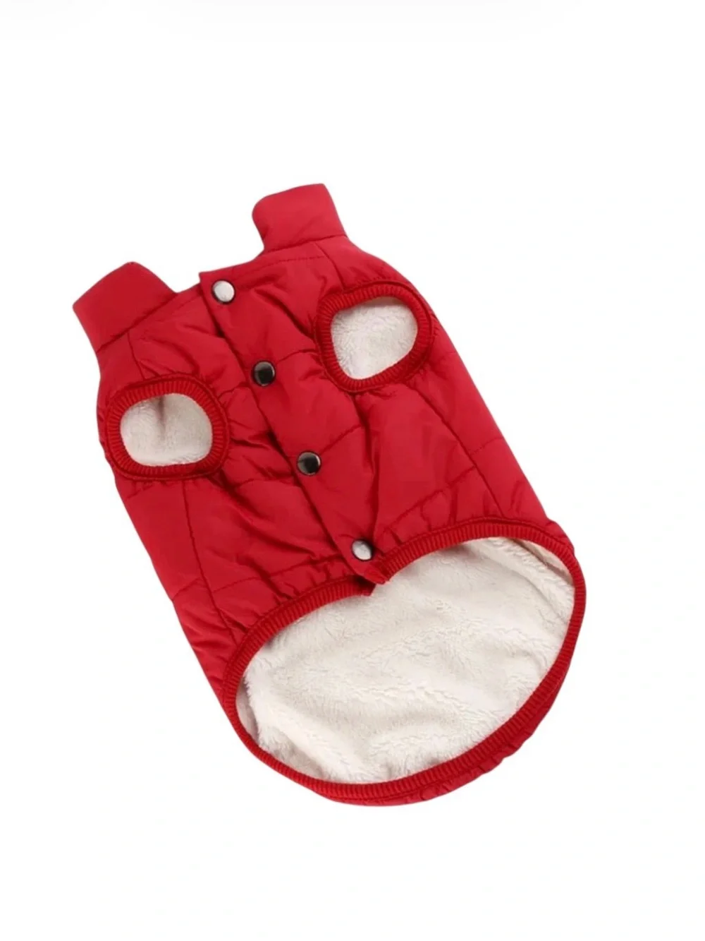 Dog Red Quilted Puffer Jacket with Sherpa Lining NWT